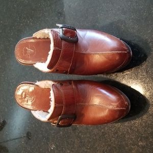 Frye clogs, size 8, brown leather